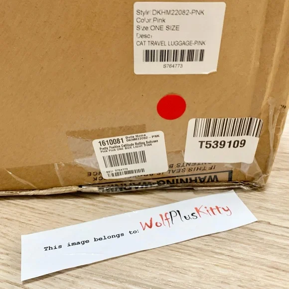 Dolls home pink punk positive Cattitude rolling travel bag NEW - Picture 6 of 10